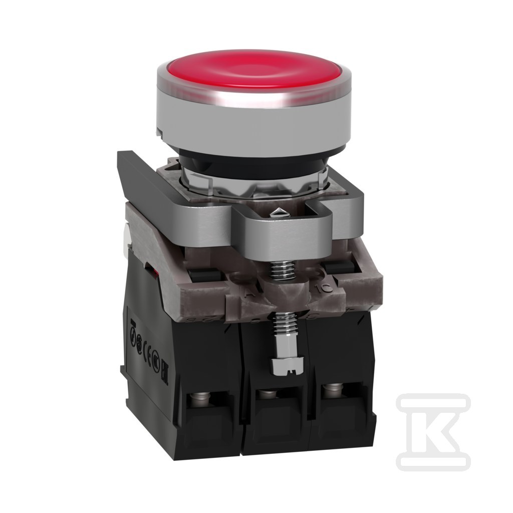 Кнопка пласка червона LED 24V Harmony - XB4BW34B5